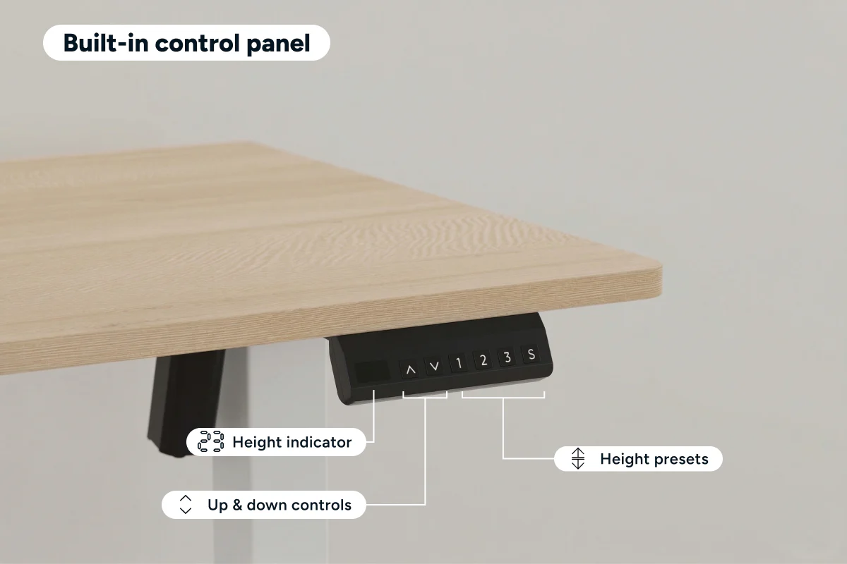 Ergolux Electric Standing Desk 90 x 60cm Oak White - Image 5