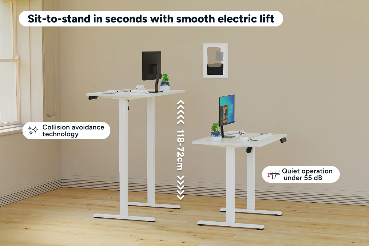 Ergolux Electric Standing Desk 90 x 60cm White White - Image 4