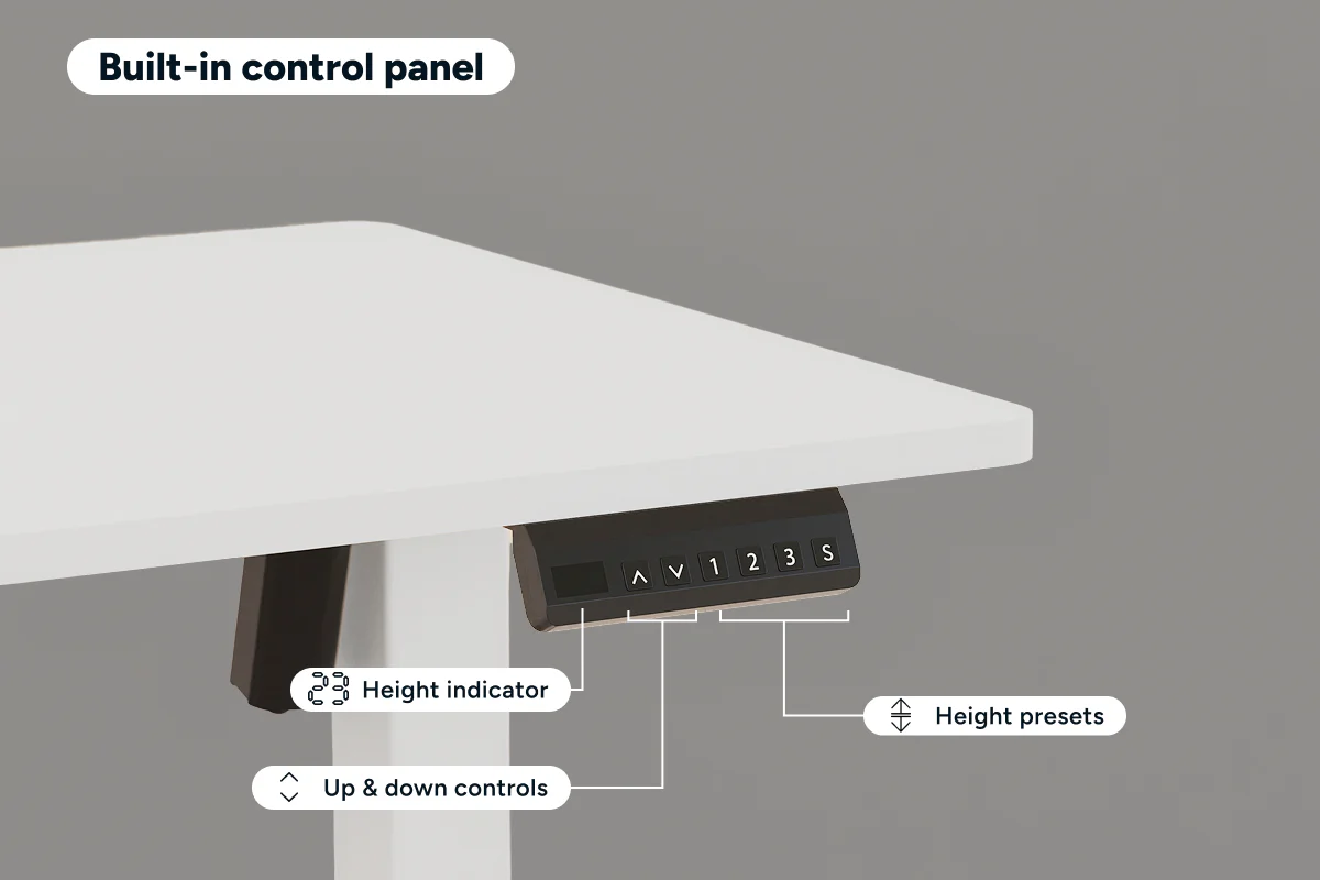 Ergolux Electric Standing Desk 90 x 60cm White White - Image 5