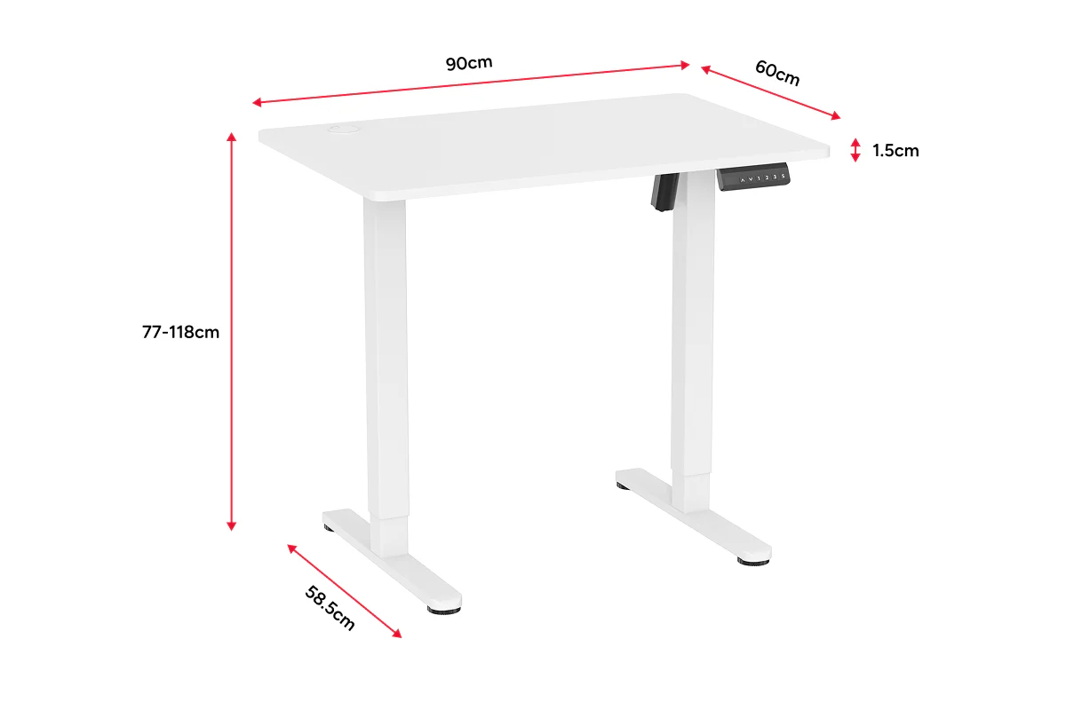 Ergolux Electric Standing Desk 90 x 60cm White White - Image 9