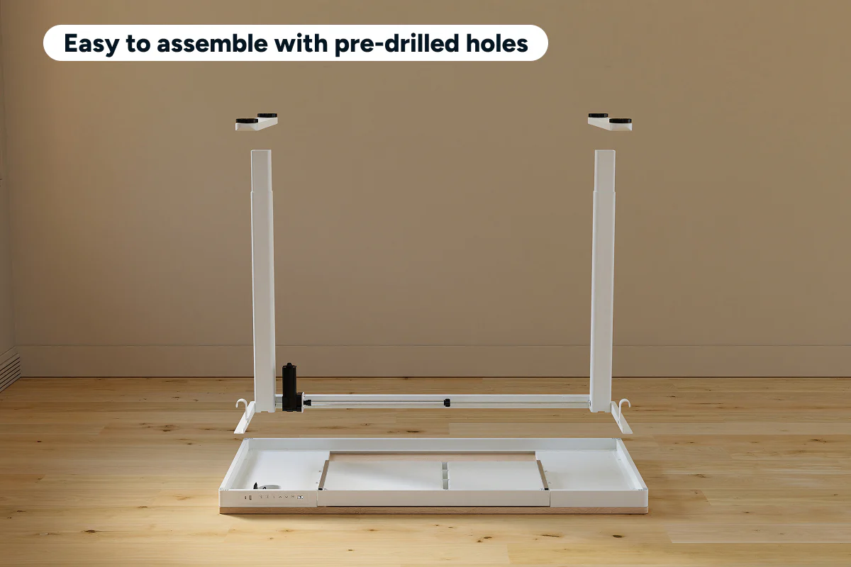 Ergolux Electric Standing Desk with Drawer 120 x 60cm Oak White - Image 10