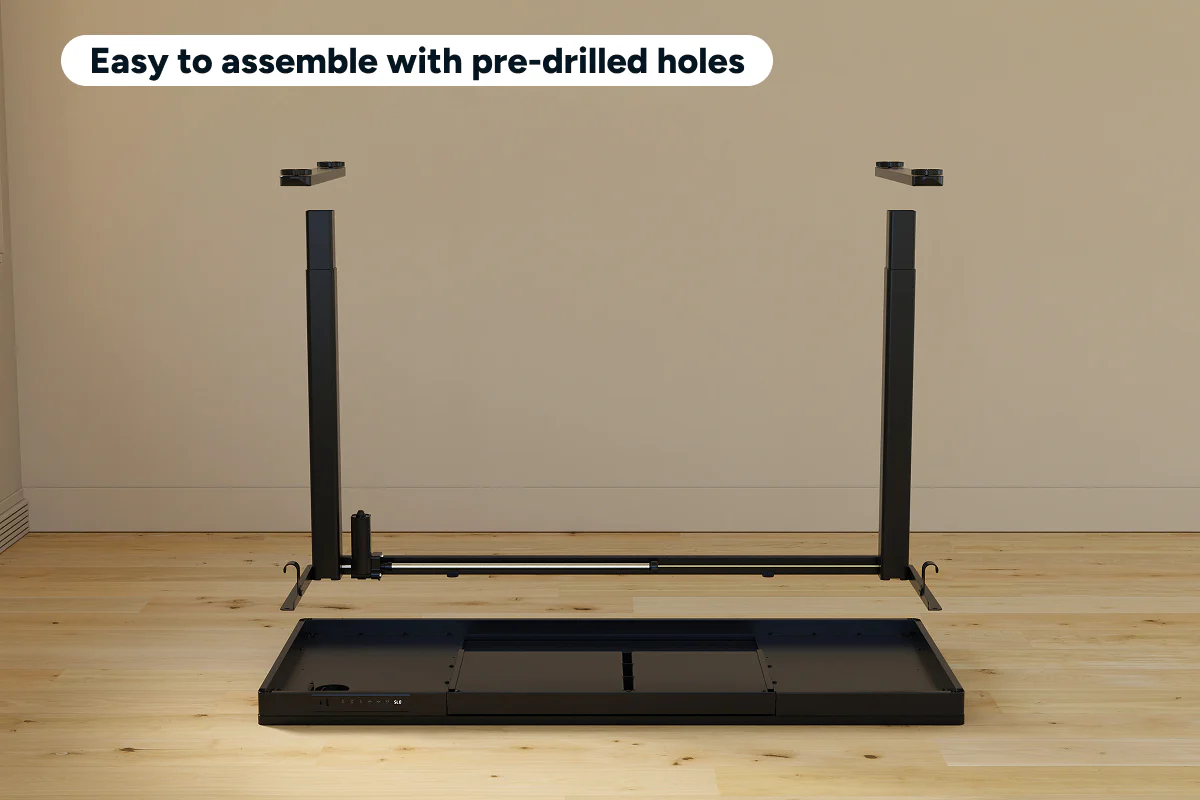 Ergolux Electric Standing Desk with Drawer 140 x 60cm Black - Image 10