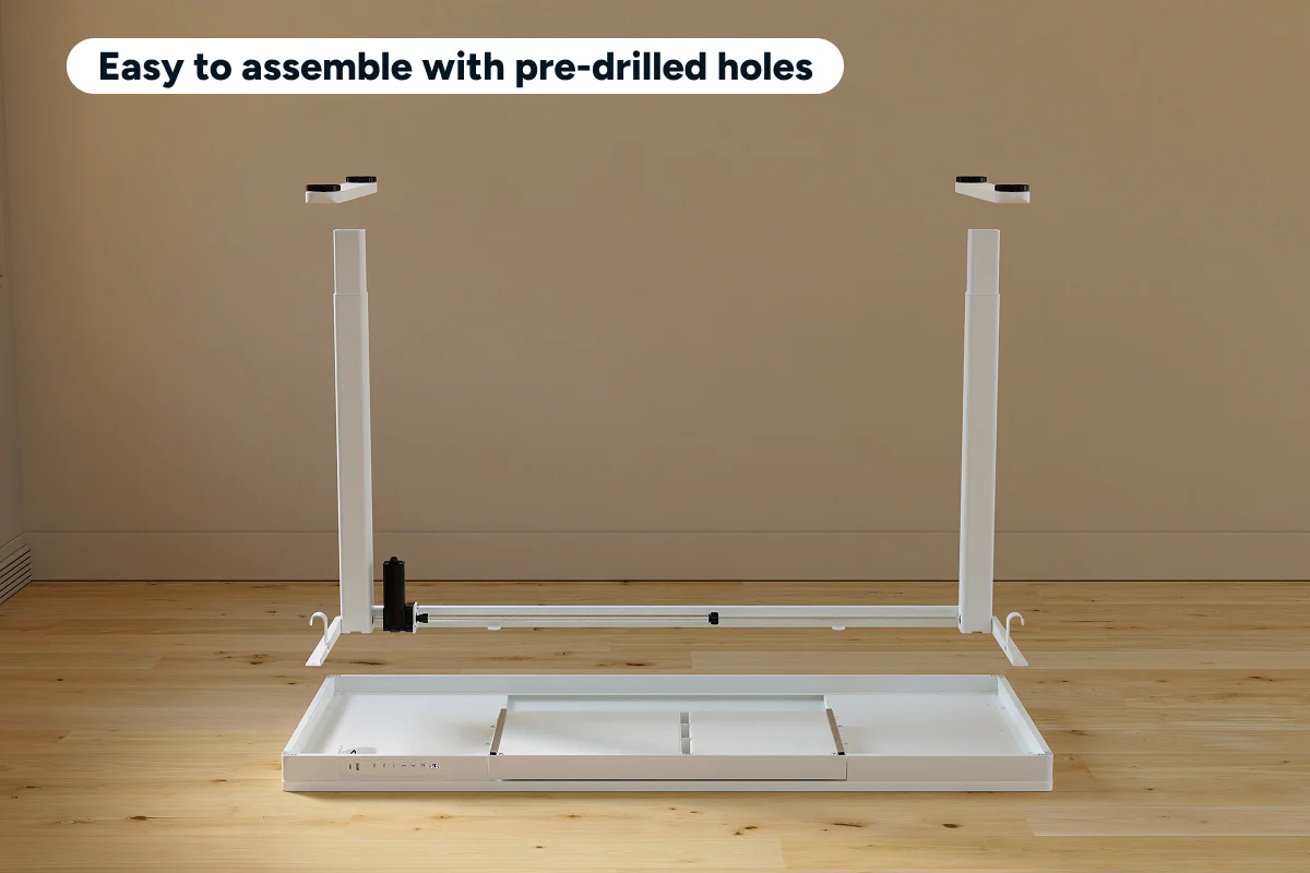 Ergolux Electric Standing Desk with Drawer 140 x 60cm White - Image 10
