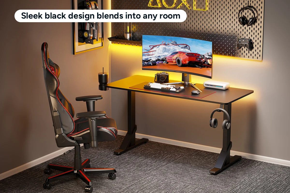 Ergolux Heavy Duty Adjustable Desk 136cm x 60cm in Black - Image 3