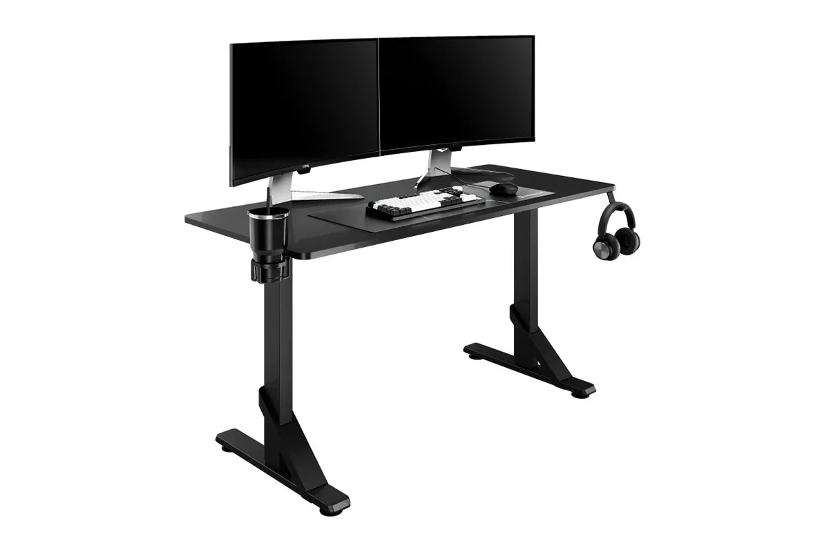 Ergolux Heavy Duty Adjustable Desk 136cm x 60cm in Black - Image 8