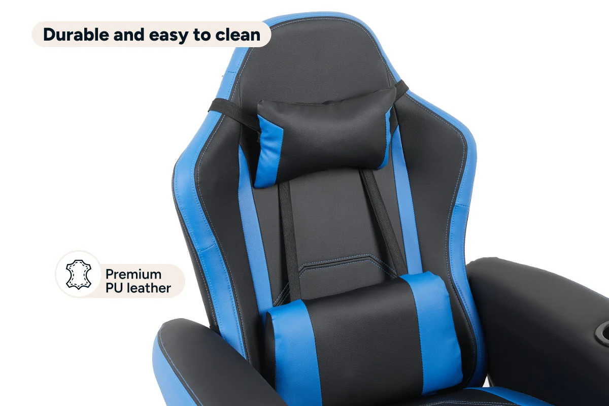 Ergolux Hotshot Recliner Gaming Office Chair Black Blue - Image 11
