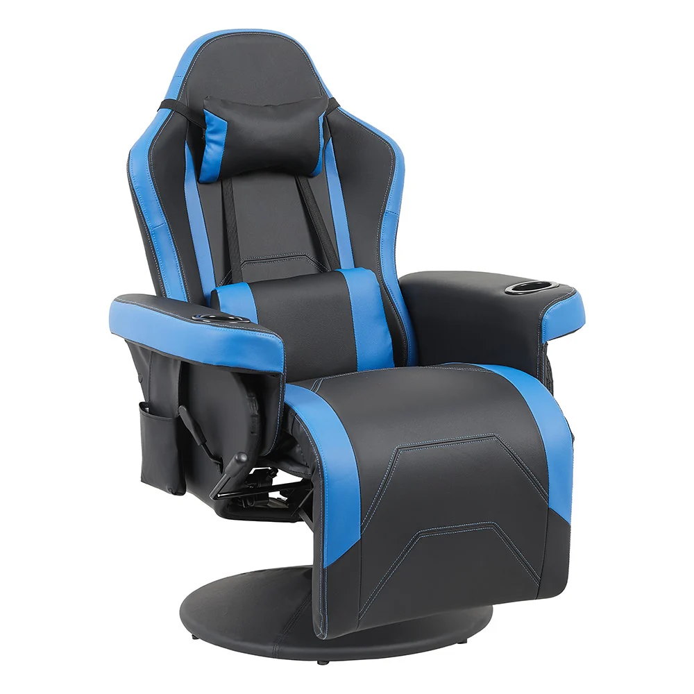 Ergolux Hotshot Recliner Gaming Office Chair Black Blue - Image 2