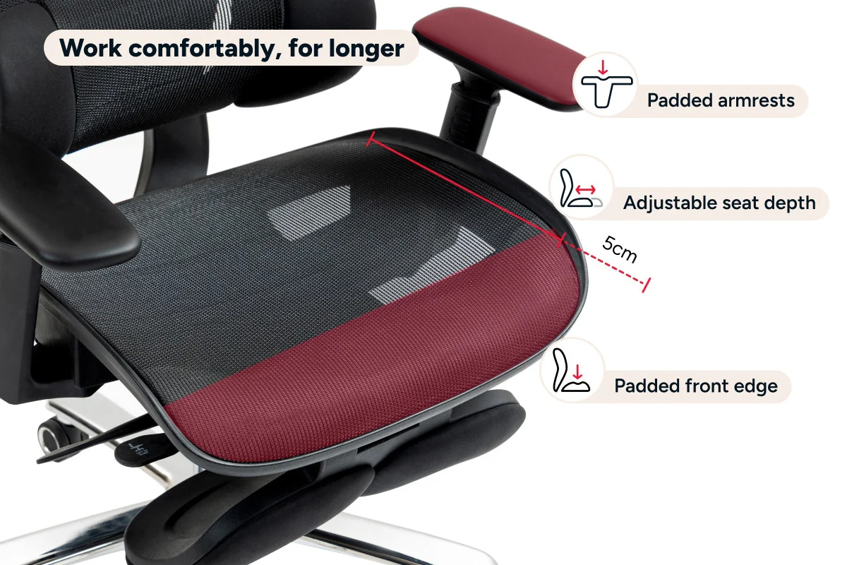Ergolux Pro Max Ergonomic Mesh Office Chair with Footrest Black - Image 6