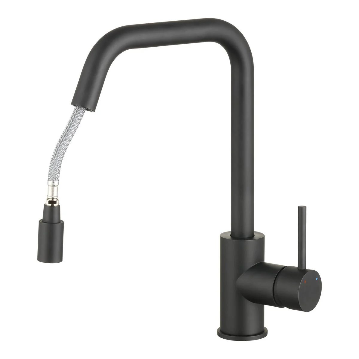 Estilo 35mm Matte Black Side Lever Pull Down Sink Mixer - Ergonomic Handle - Water Efficient