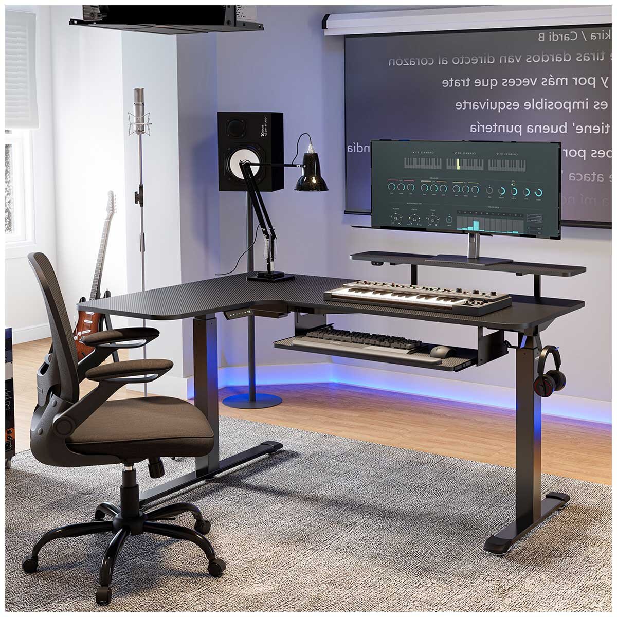 Eureka L Shaped Electric Standing Desk Left Side ERK-L60L-B-PRO-US Black - Image 2
