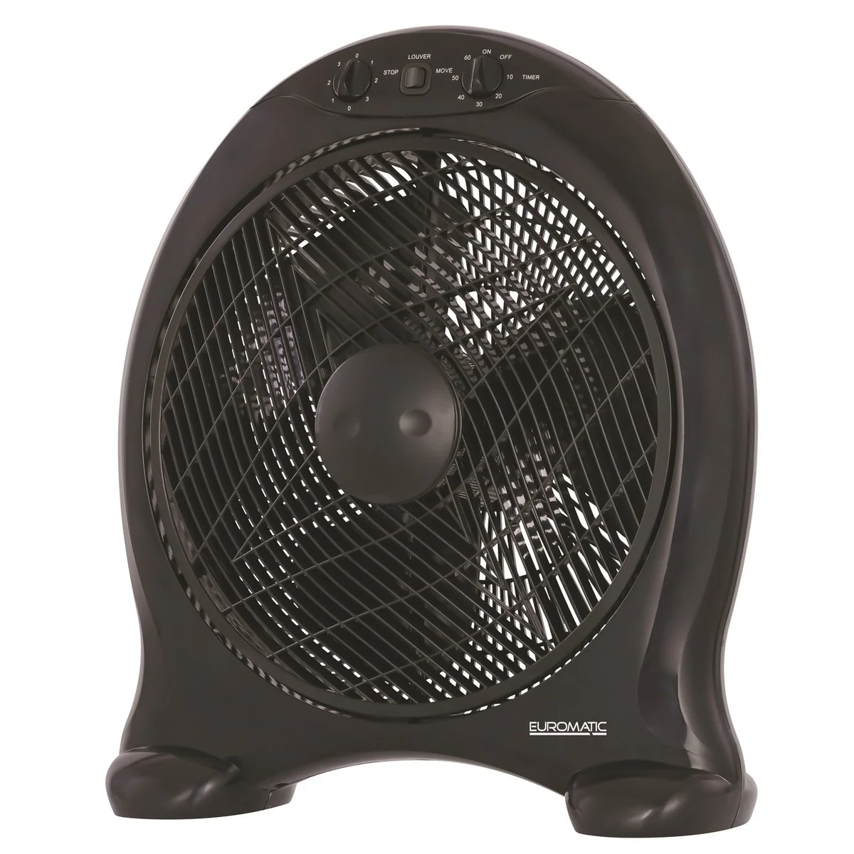Euromatic Box Fan - 40cm - Black - 3 Speed Settings