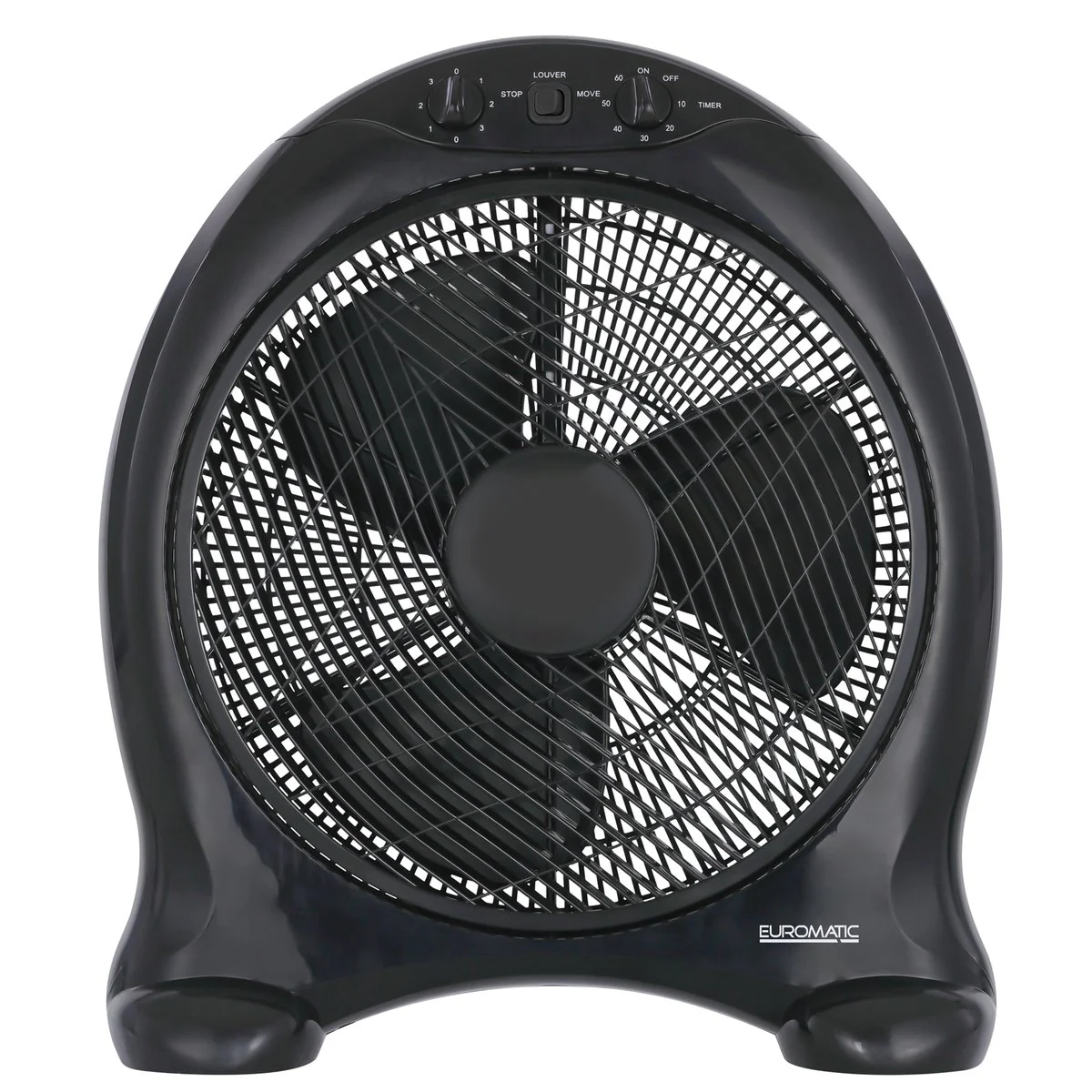 Euromatic Box Fan - 40cm - Black - 3 Speed Settings - Image 2