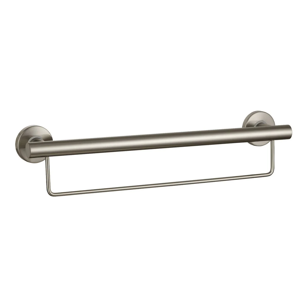 Evekare 600mm Towel Rail with Grab Rail - Brushed Nickel - 250kg Capacity
