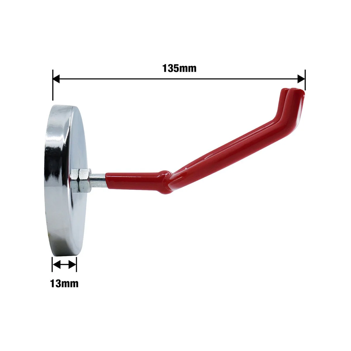 Everhang 135mm Red Magnetic Utility Hook - Tool Storage Solution - 1 Pack - Image 3