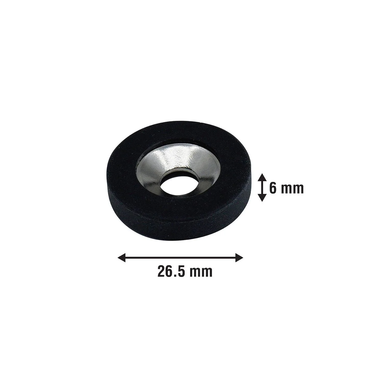 Everhang 26mm Black Counter Sunk Magnetic - 6 Pack - Neodymium - Strong Pull - Image 3