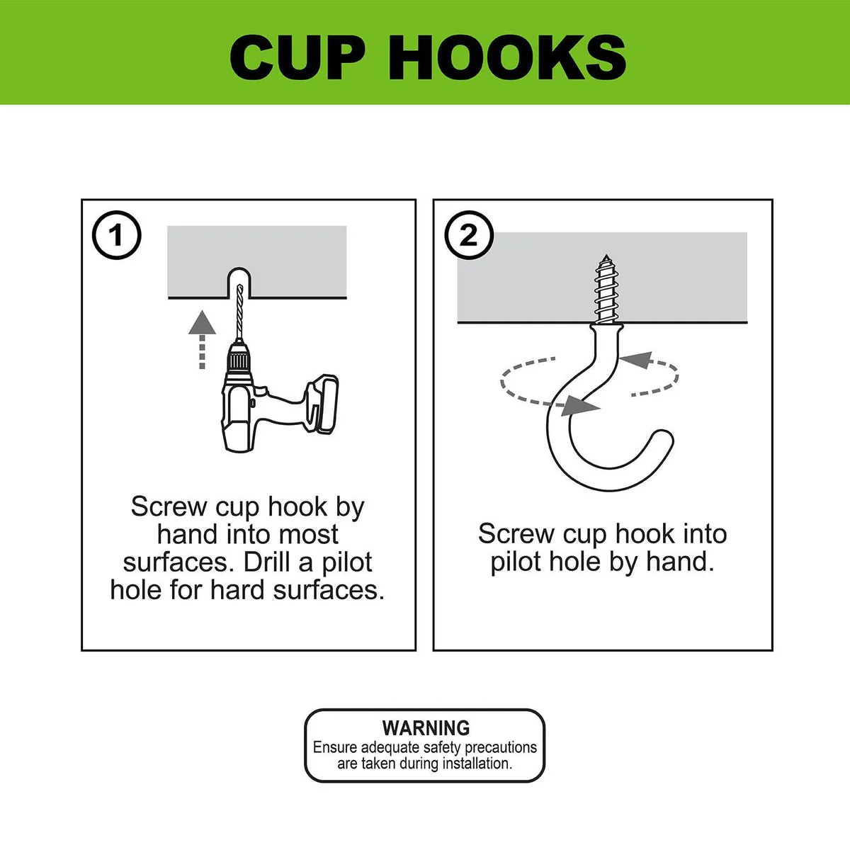 Everhang Cup Hooks - 21mm - PVC Coated - Easy Installation - 4 Pack - Image 4