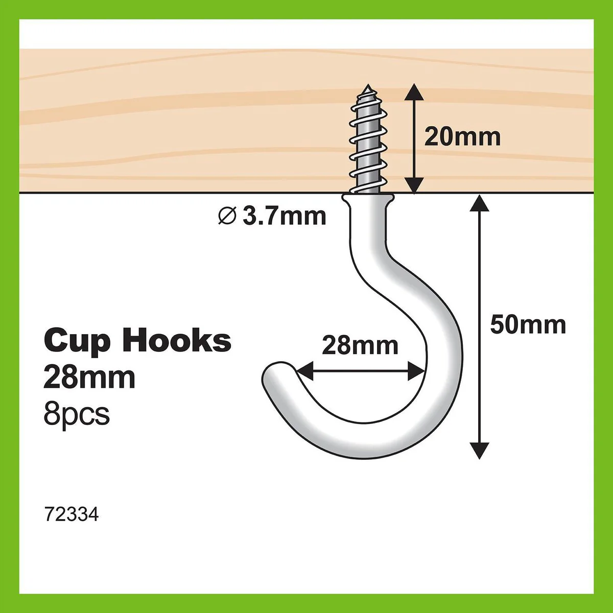 Everhang Cup Hooks - 28mm - PVC - Easy to Install - 8 Pack - Image 4
