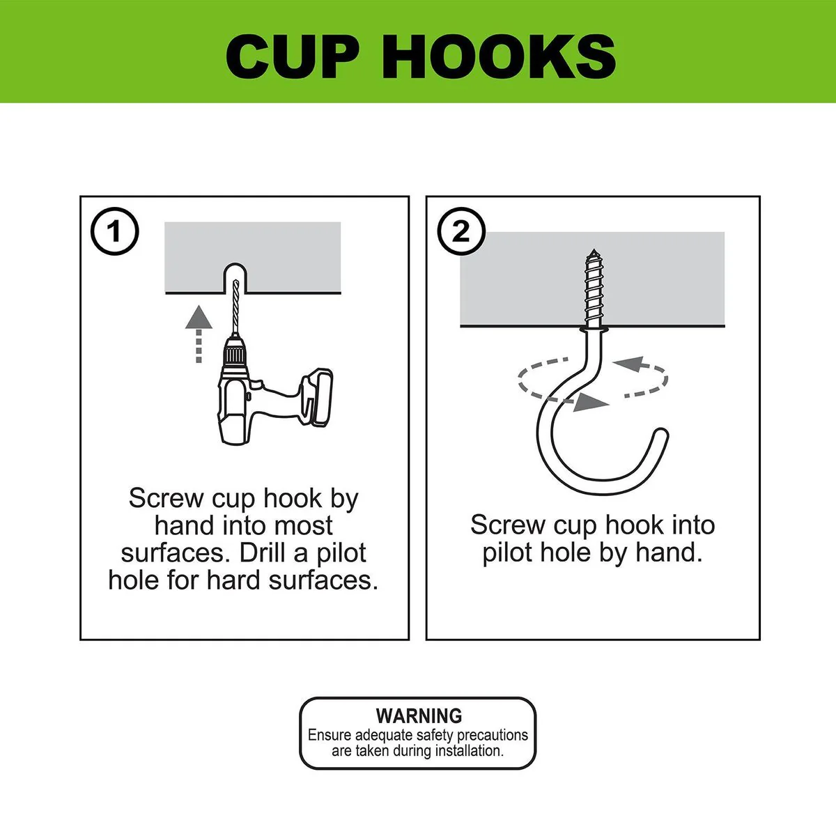 Everhang Cup Hooks - 28mm - Zinc Plated - 8 Pack - Image 5
