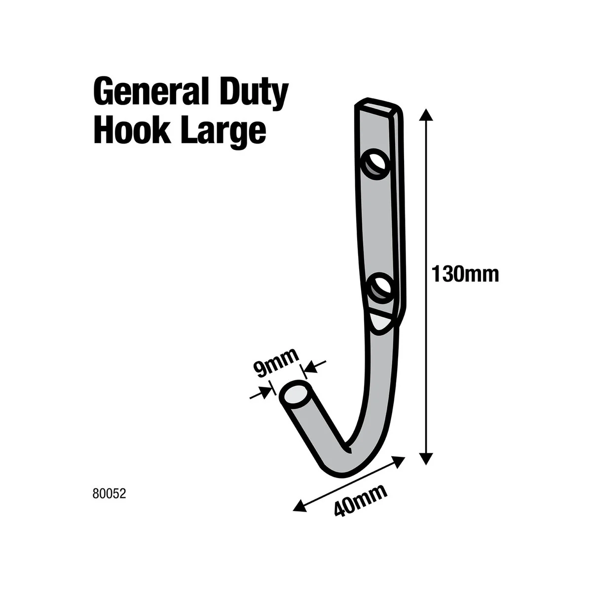 Everhang J Bolt Hook - 105mm - Zinc Plated - Garage Storage - Image 2