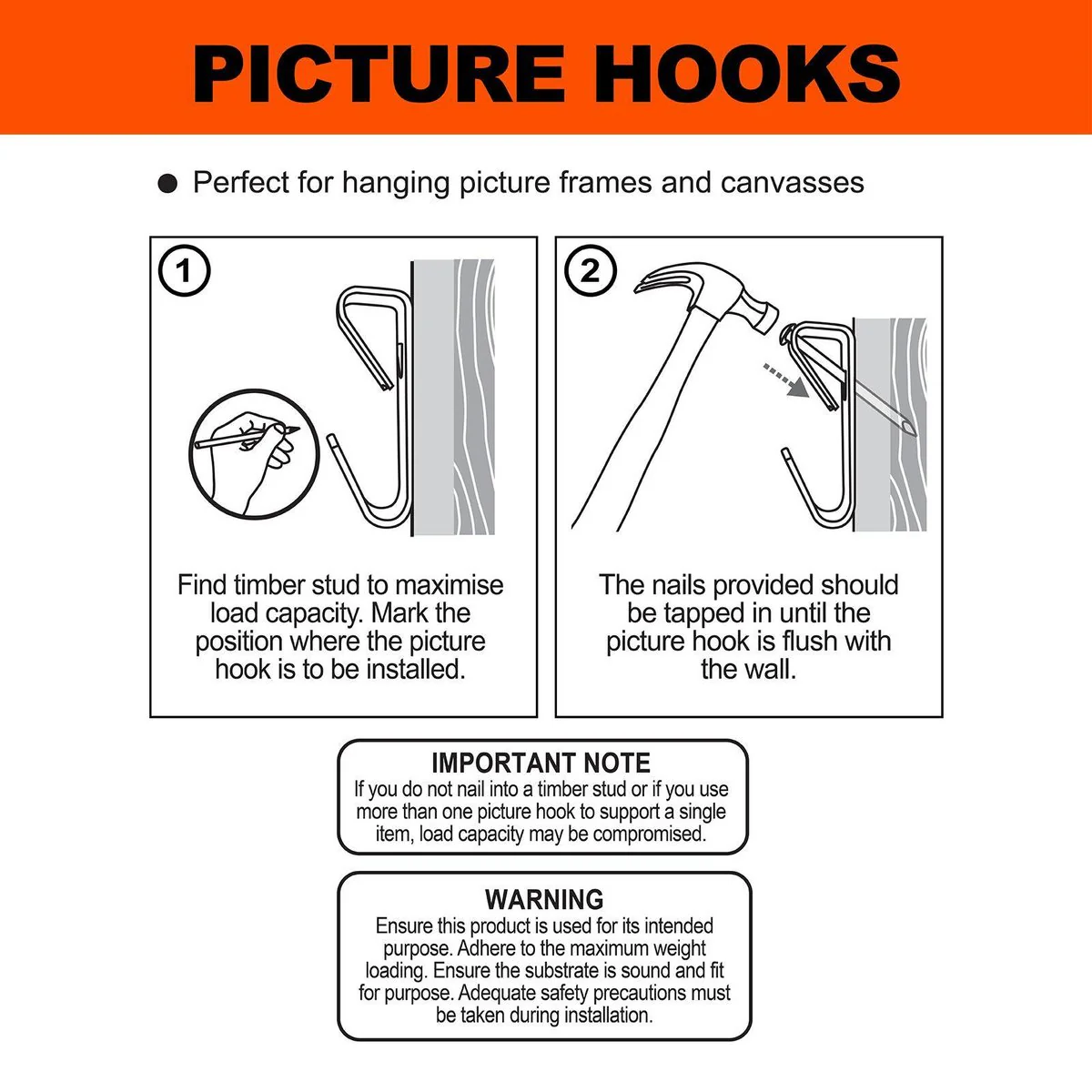 Everhang Picture Hanging - 50 Pack - Brass Plated - Heavy Duty 20kg - Image 4