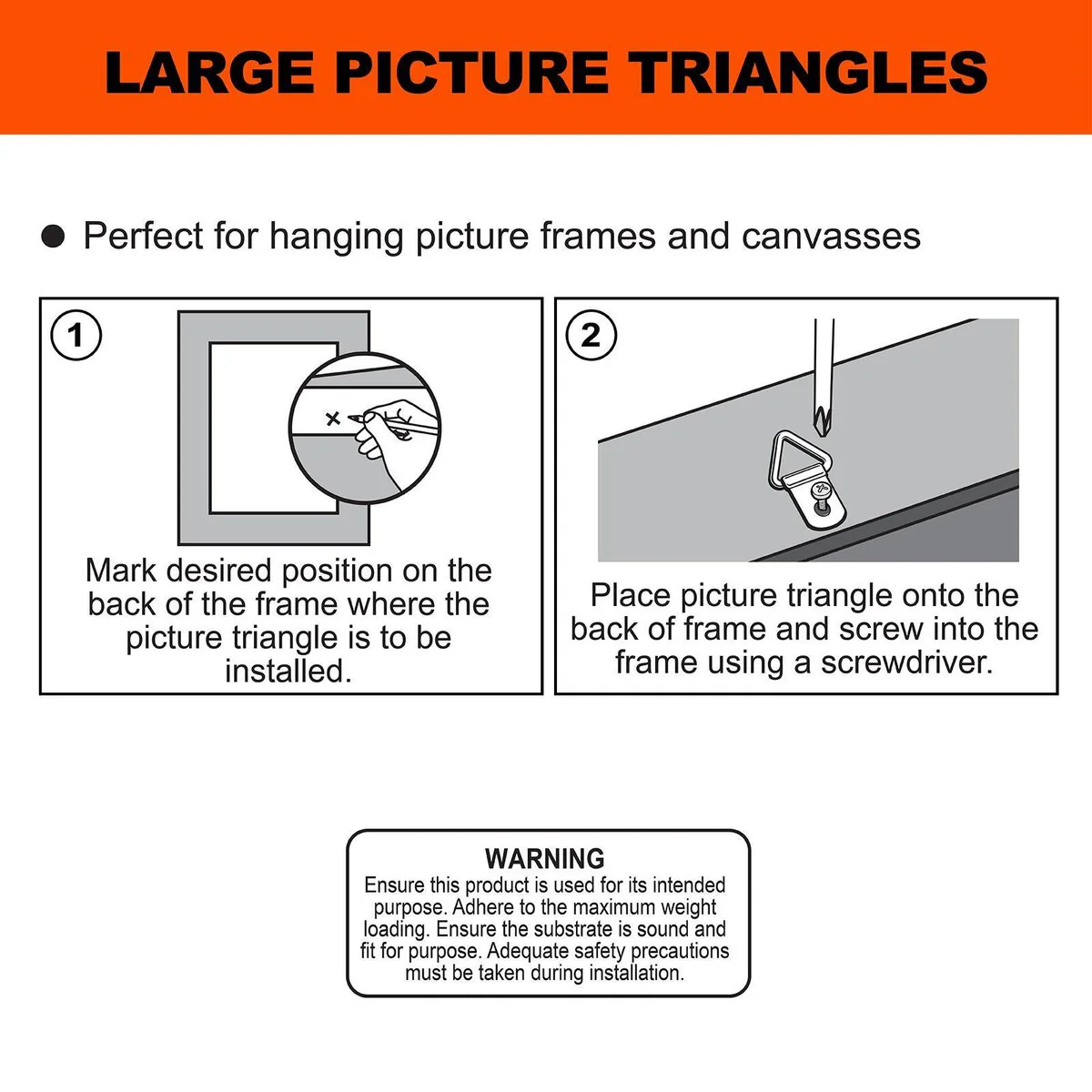 Everhang Picture Hanging D Ring - 10kg - Brass Plated - 8 Pack - Image 3