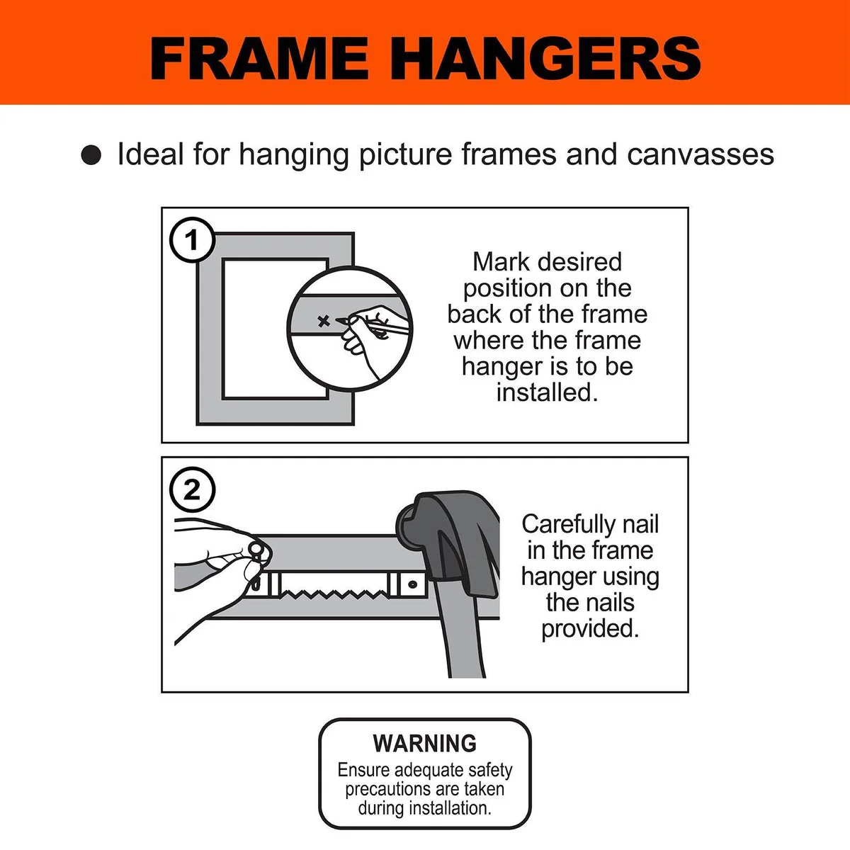 Everhang Picture Hanging Frame Claw - 4 Pack - Brass Plated - Easy Install - Image 3