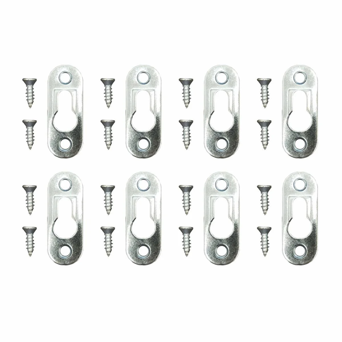 Everhang Picture Hanging Keyhole Plate - 10kg - Zinc Plated - 8 Pack