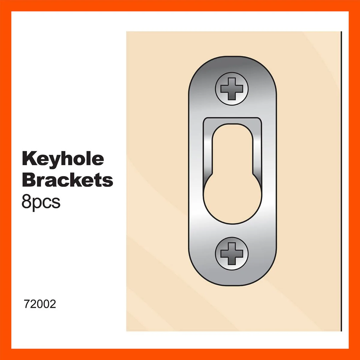 Everhang Picture Hanging Keyhole Plate - 10kg - Zinc Plated - 8 Pack - Image 2