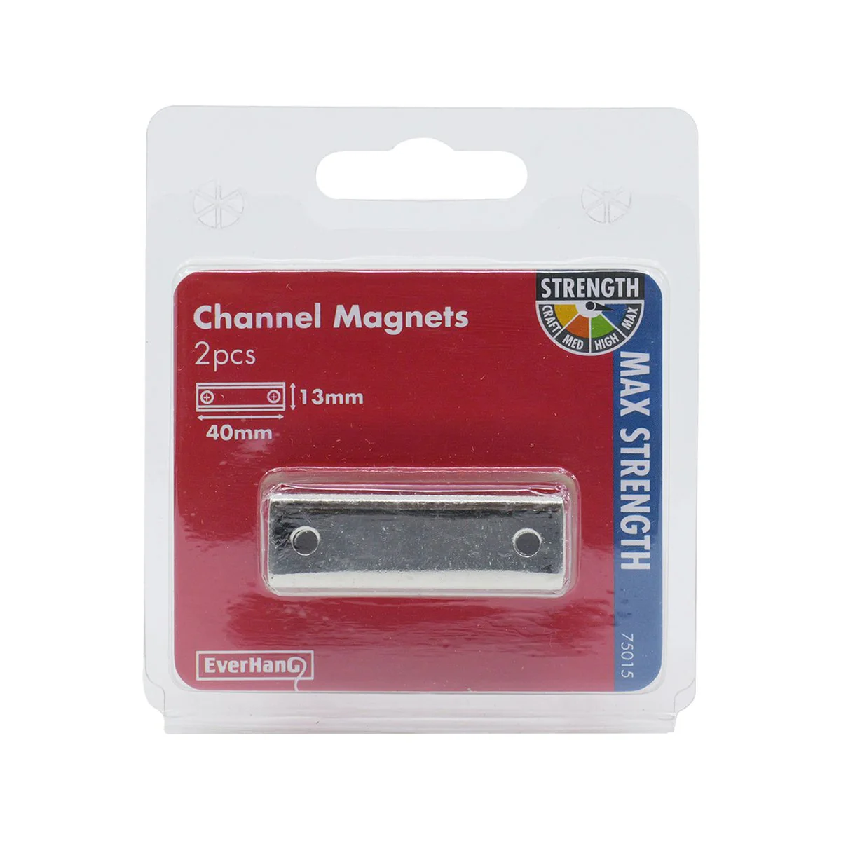 Everhang Rare Earth Channel Magnet 2 Pack - 40 x 13.5mm - Silver - Durable - Image 4