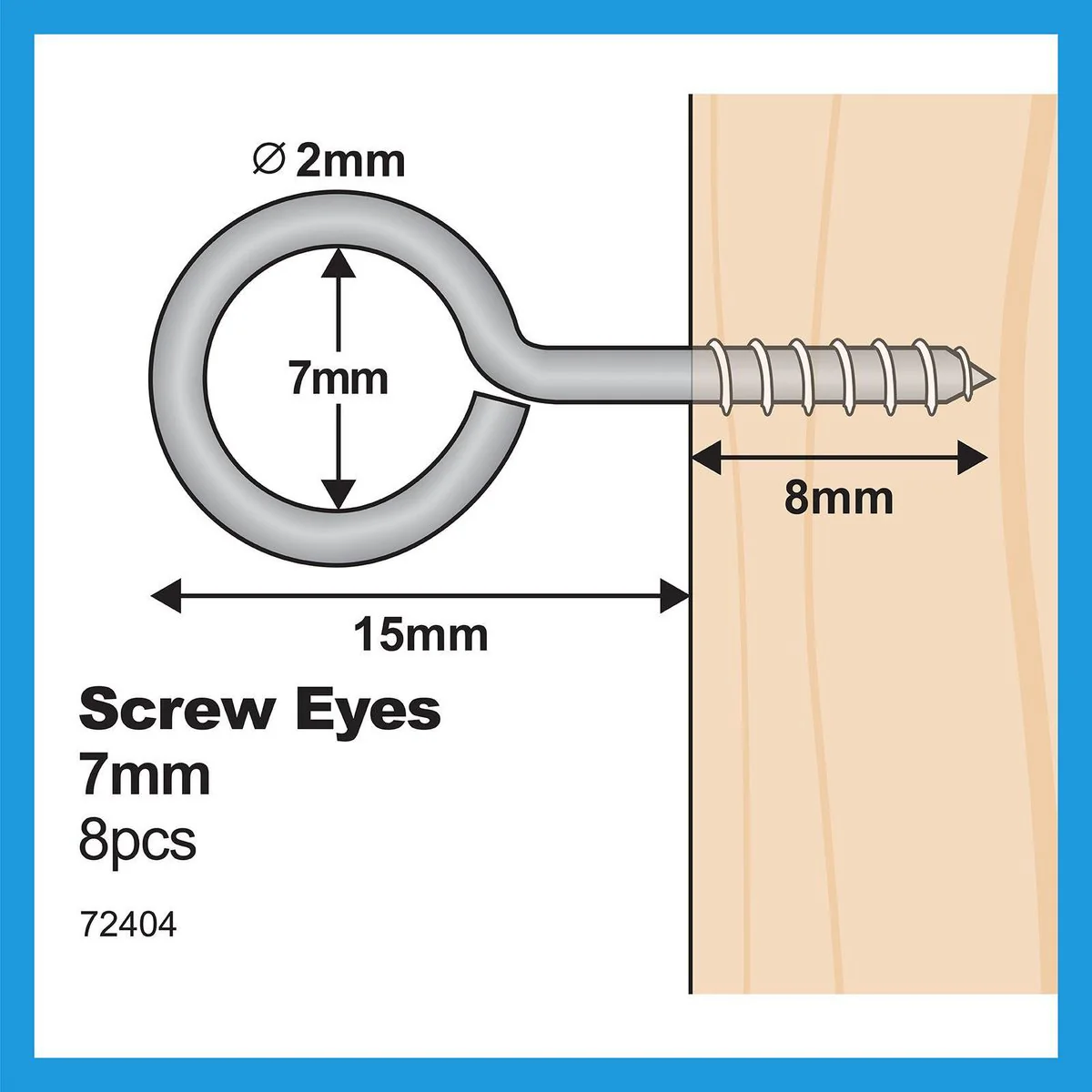 Everhang Screw Eye Hooks - 7mm - Nickel Plated - 8 Pack - Image 4