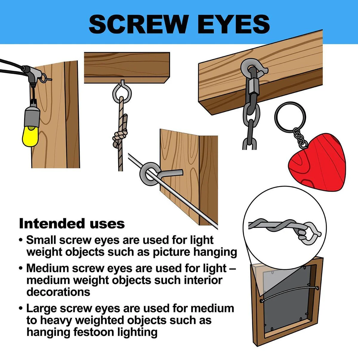 Everhang Screw Eye Hooks - 7mm - Steel - Easy to Install - Image 2