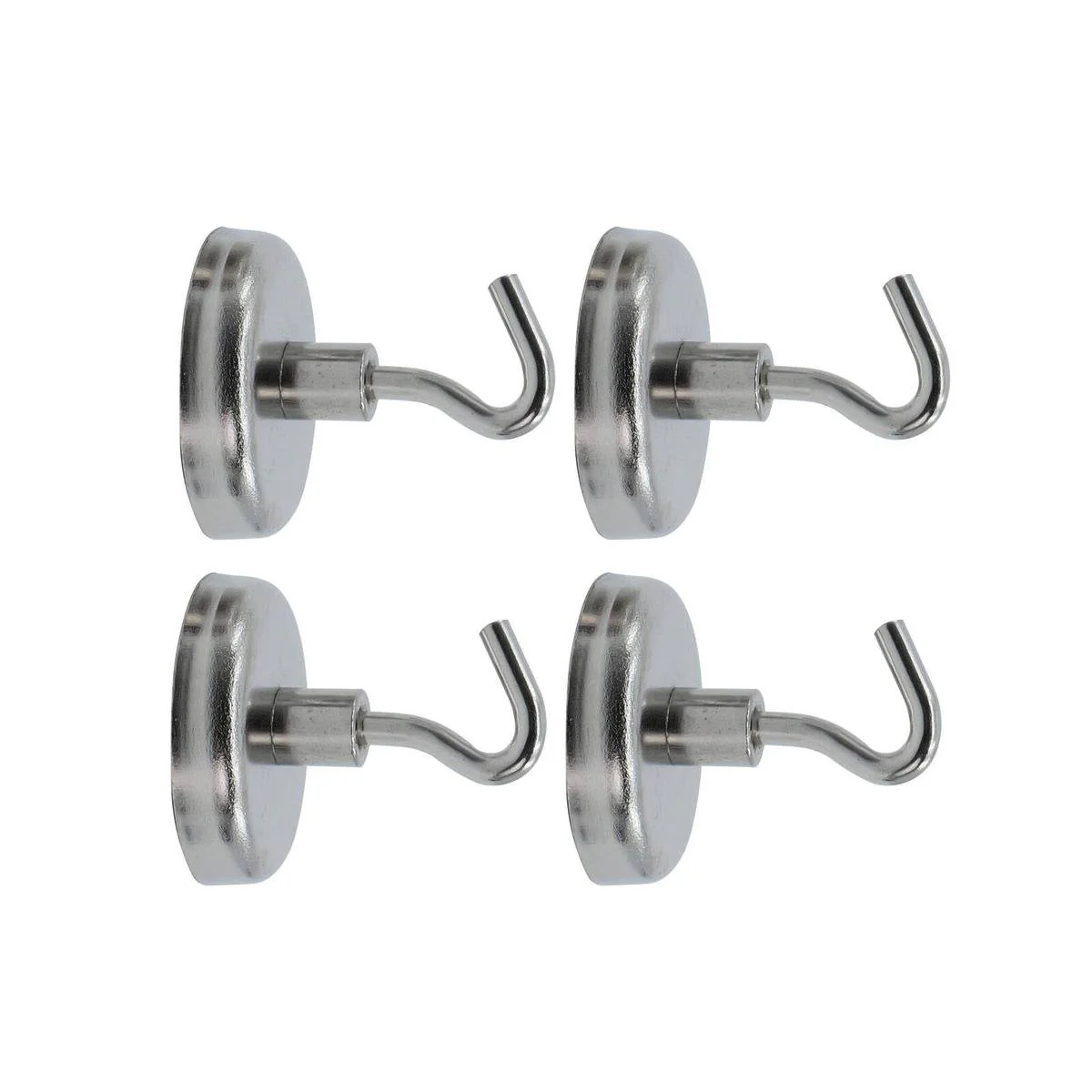 Everhang Silver Magnetic Hook 4 Pack - 35mm - Versatile Hanging Solution