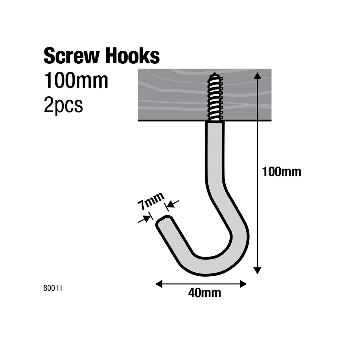 Everhang Storage Hooks - 101mm x 42mm - Steel - PVC Coated - 2 Pack - Image 2