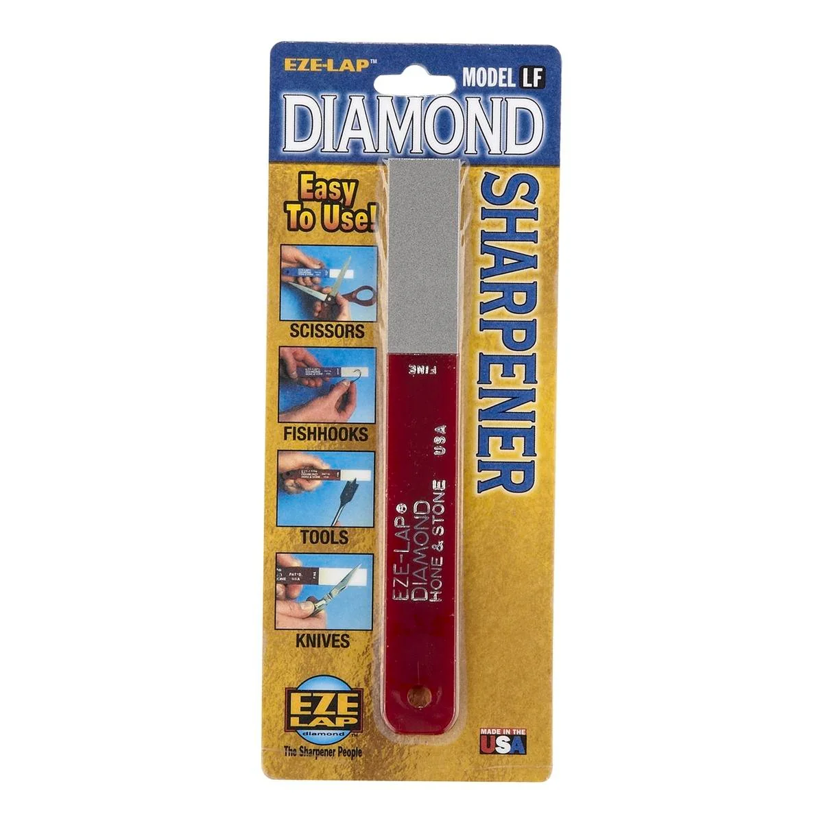 Eze Lap Diamond Fine Hone Sharpener 600-Grit 20mm x 150mm Red
