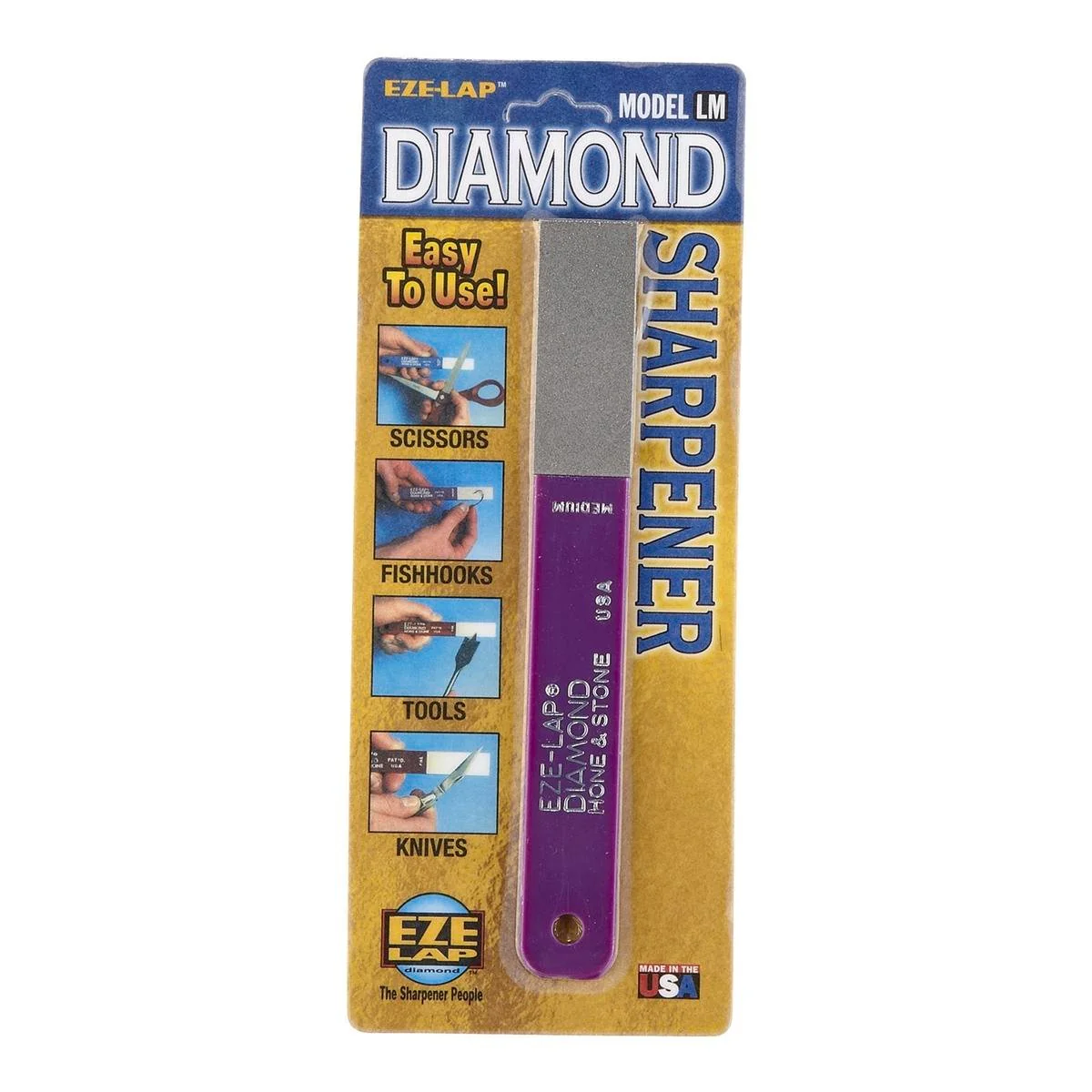 Eze Lap Diamond Medium Hone Sharpener 400-Grit 20mm x 150mm Mauve