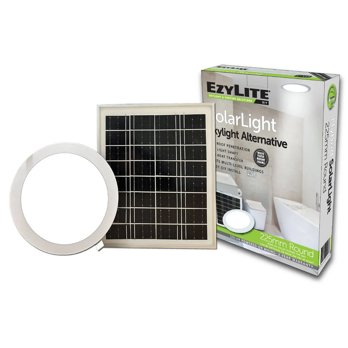 Ezylite 225mm Round Hybrid Skylight Alternative - Easy DIY - Flush Mount - Image 2