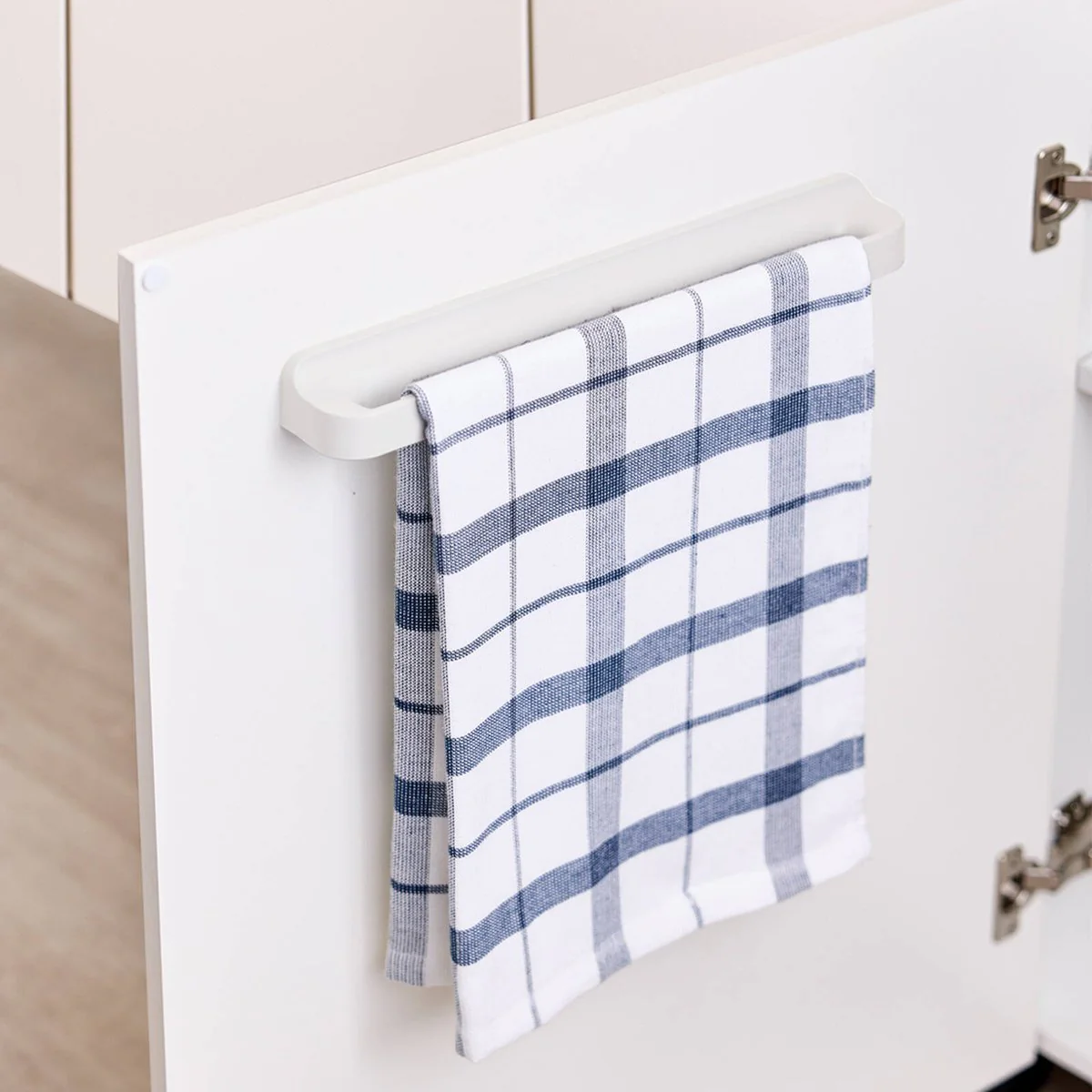 EzyStorage Kitchen Tea Towel Holder - 350mm - Matte White - Easy Installation - Image 5