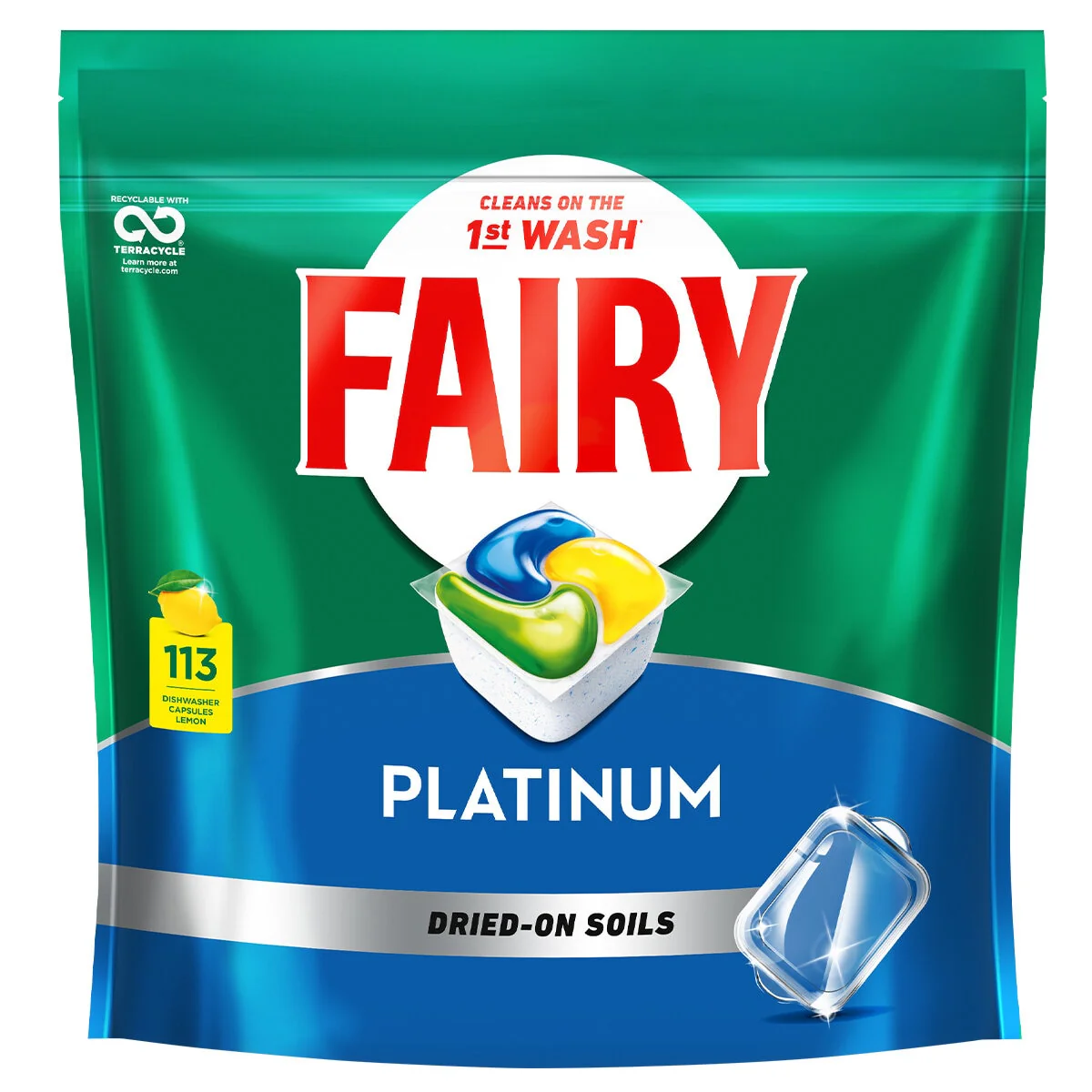 Fairy Platinum Dishwasher Capsules Powerful 2 x 113 Pack - Image 2