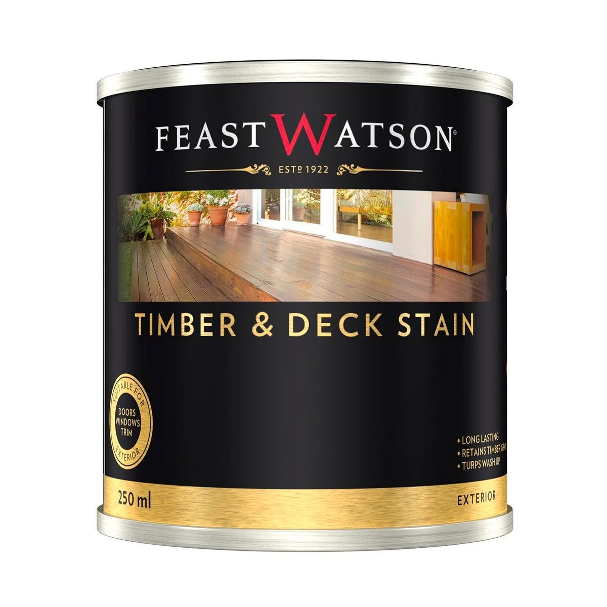 Feast Watson Decking Stain 250ml - Black Japan - Semi-Transparent Finish