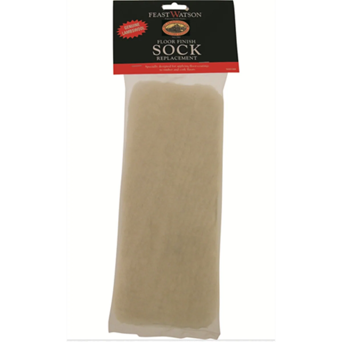 Feast Watson Floor Finish Applicator Sock - 250mm - Lamb's Wool - Easy Wash