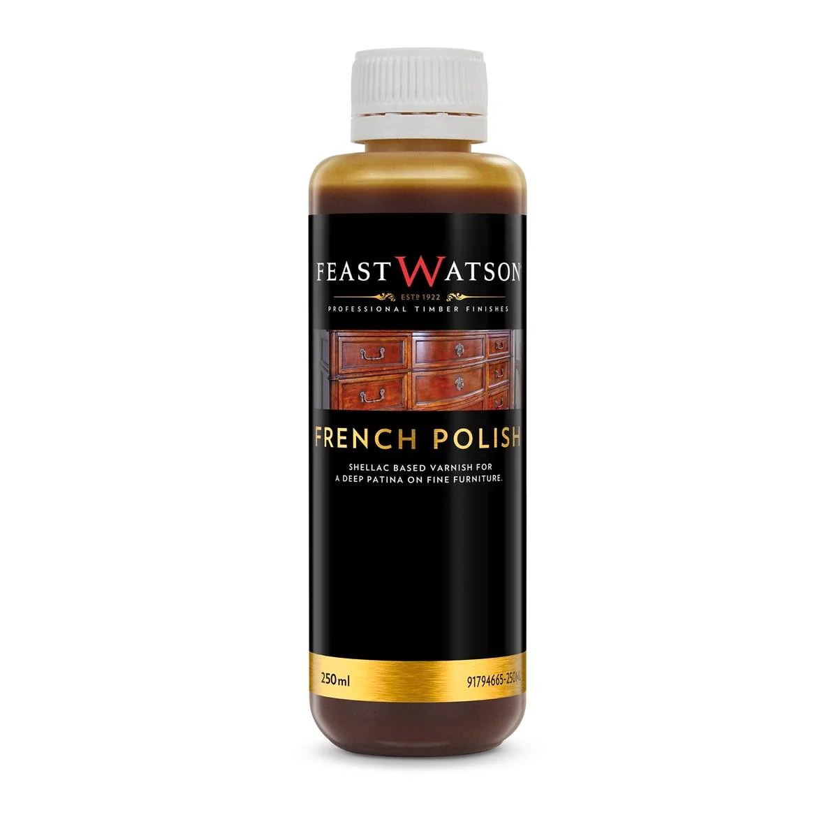 Feast Watson French Polish - 250ml - Shellac Based - High Gloss Finish