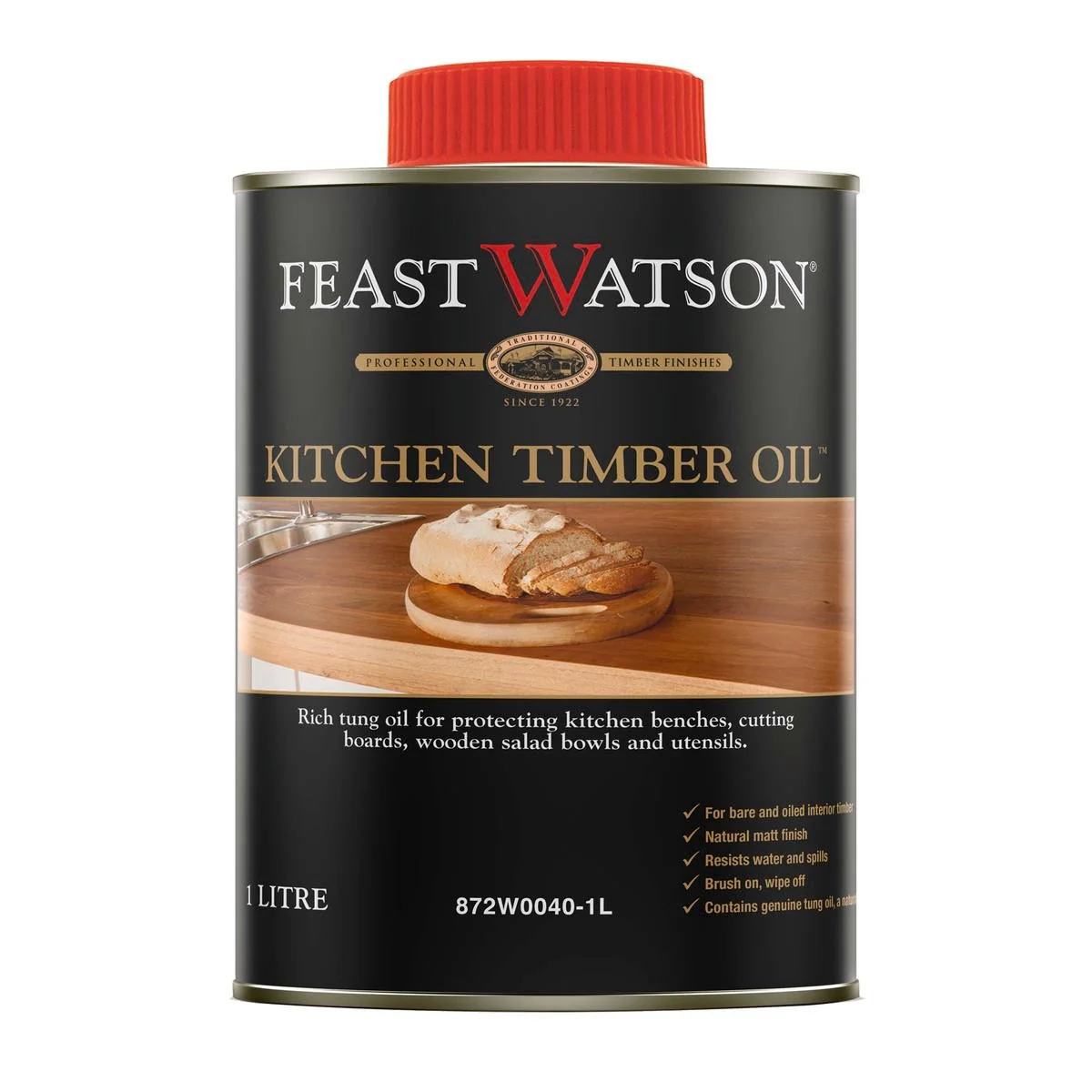 Feast Watson Kitchen Timber Oil 1L - Clear - Oil Based - Fast Drying