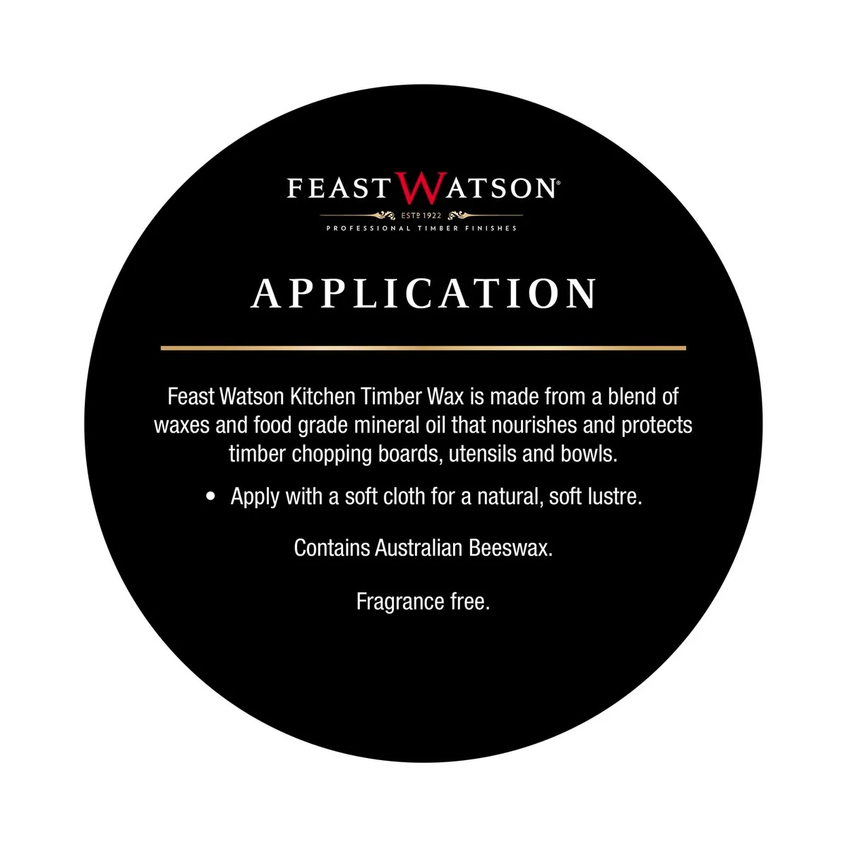 Feast Watson Kitchen Timber Wax - 125g - Oil Based - Water Resistant - Image 2