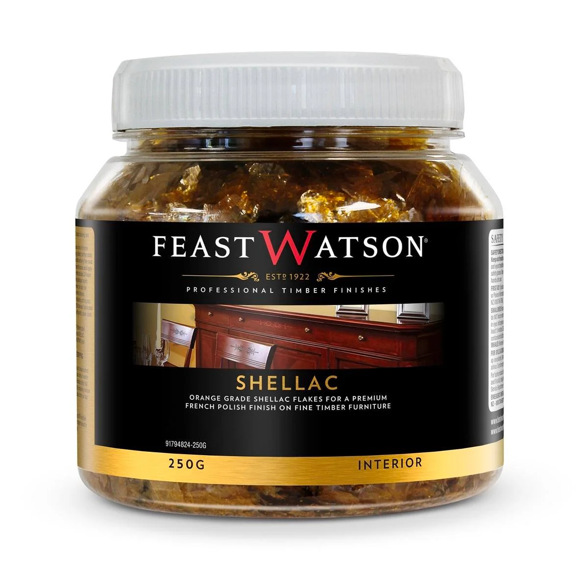 Feast Watson Shellac Flakes 250g Spirit-Based High Gloss Finish