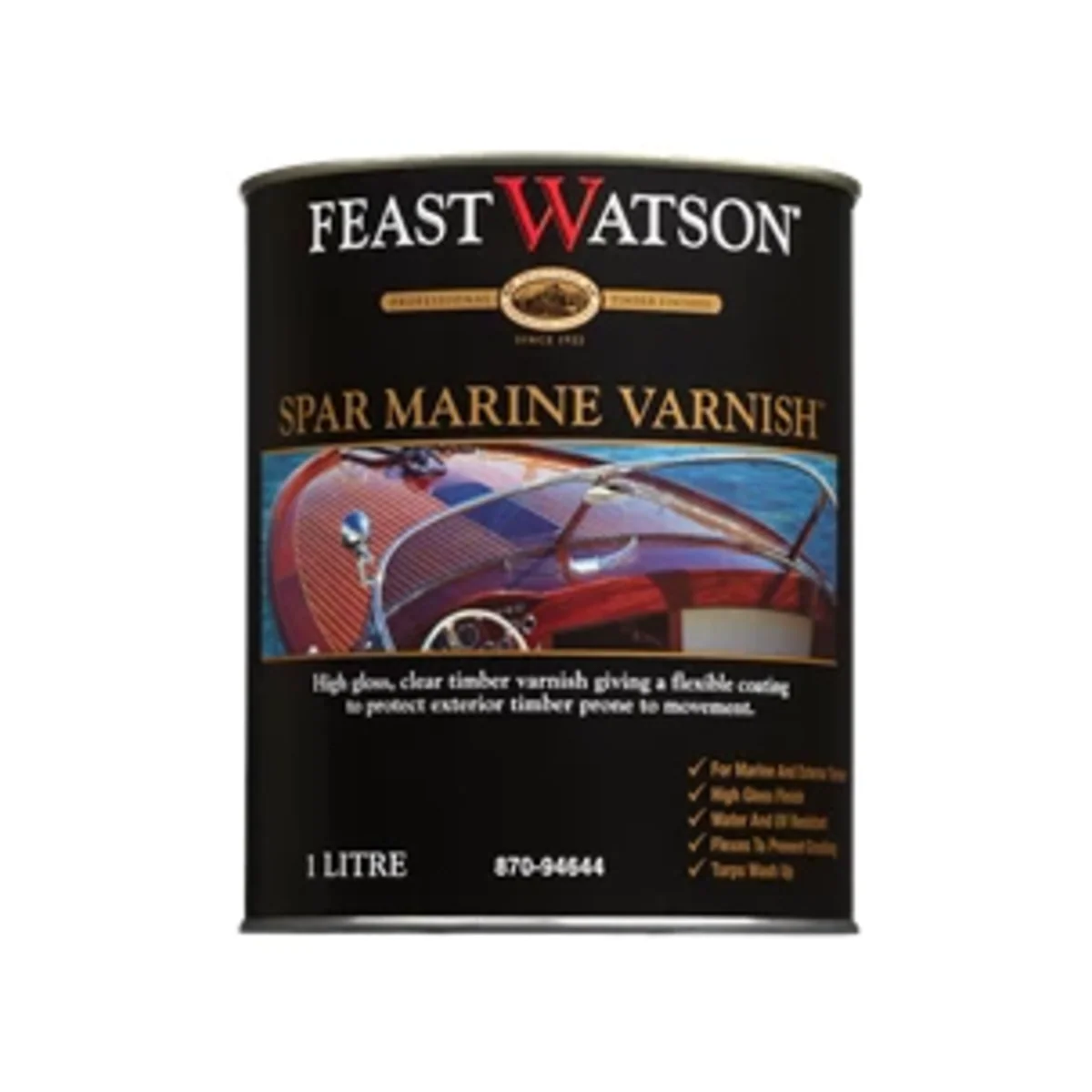 Feast Watson Spar Marine Varnish 1L Oil Based Clear Durable Finish