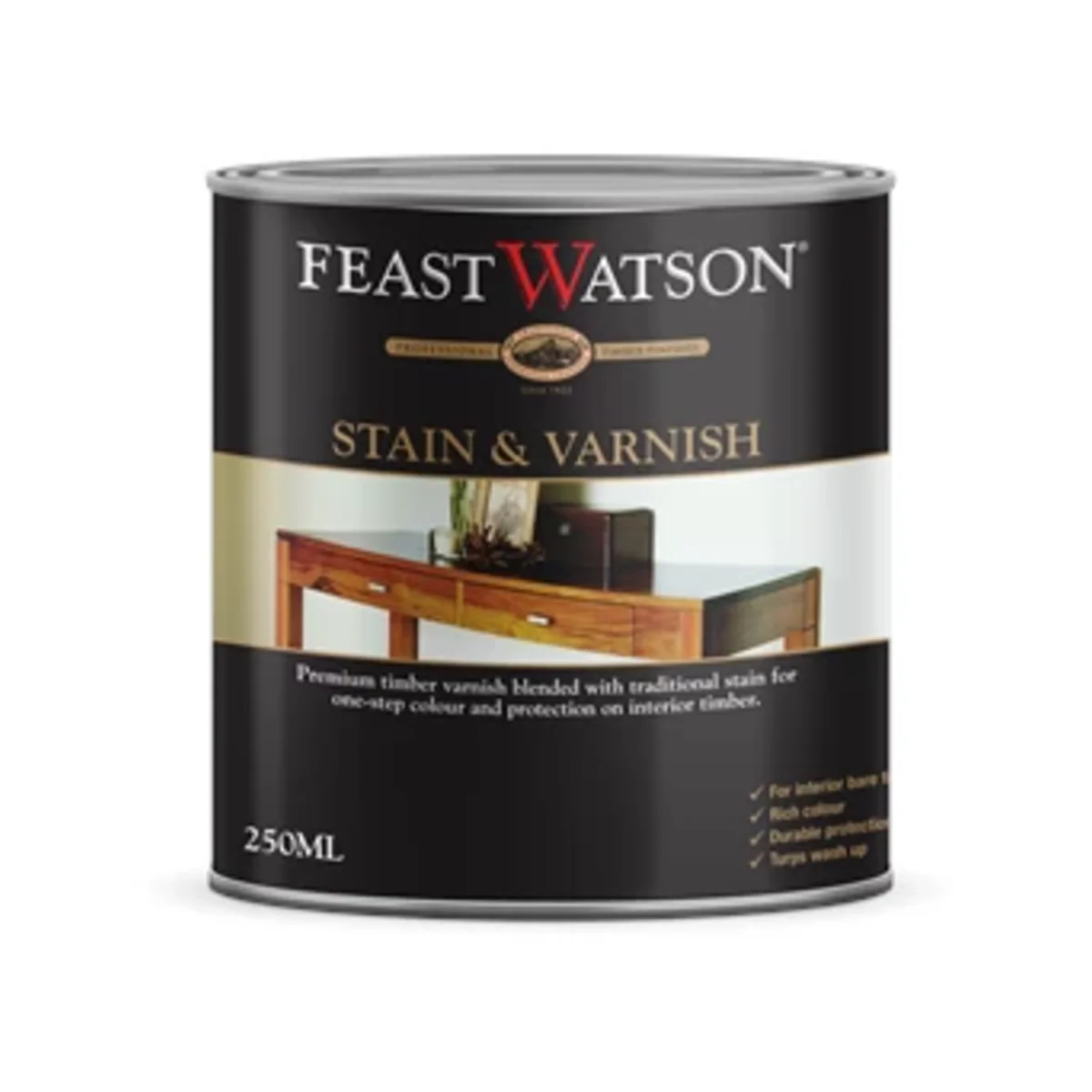 Feast Watson Stain & Varnish - 250ml - Oil Based - Gloss Finish