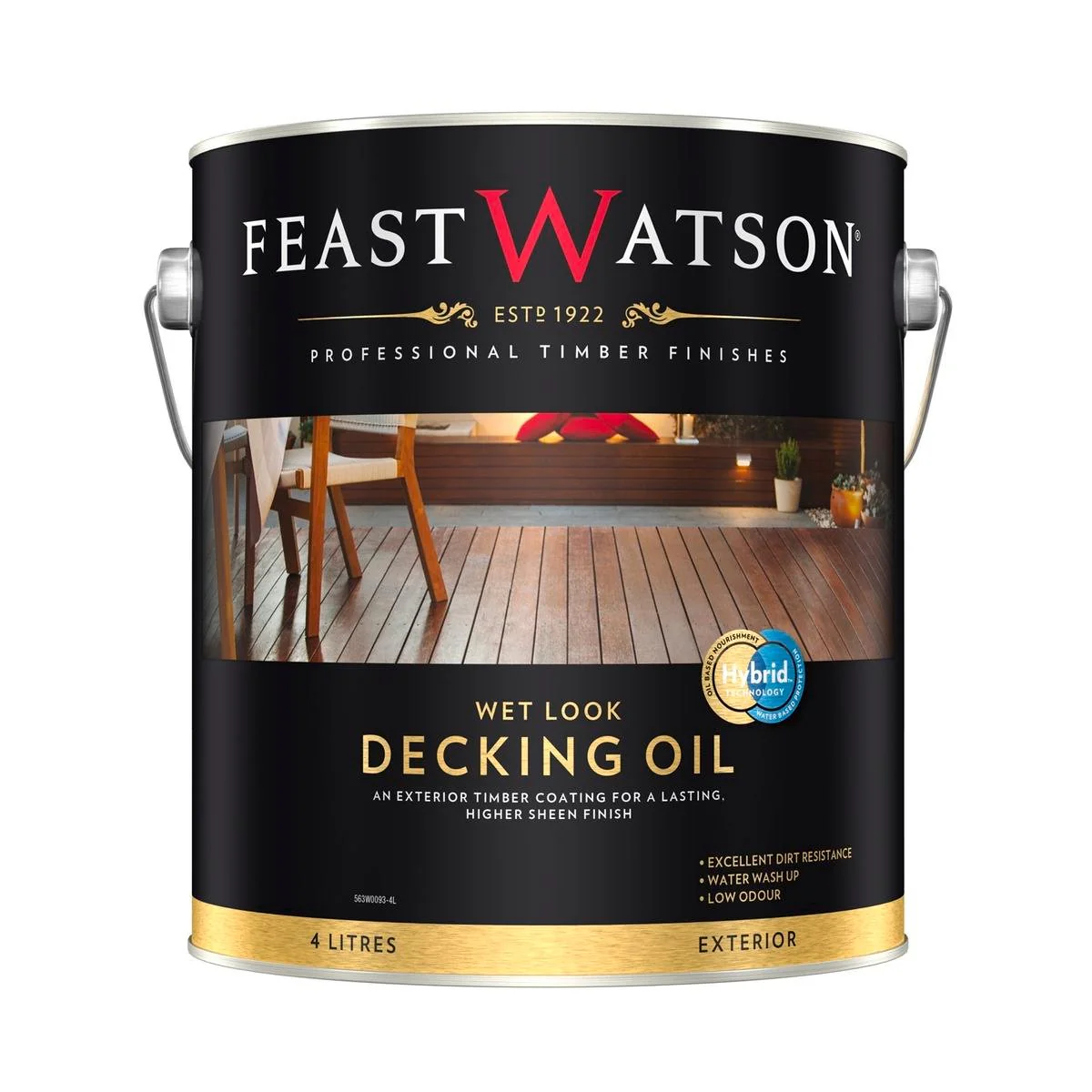 Feast Watson Wet Look Decking Oil 4L Water Based UV Resistant