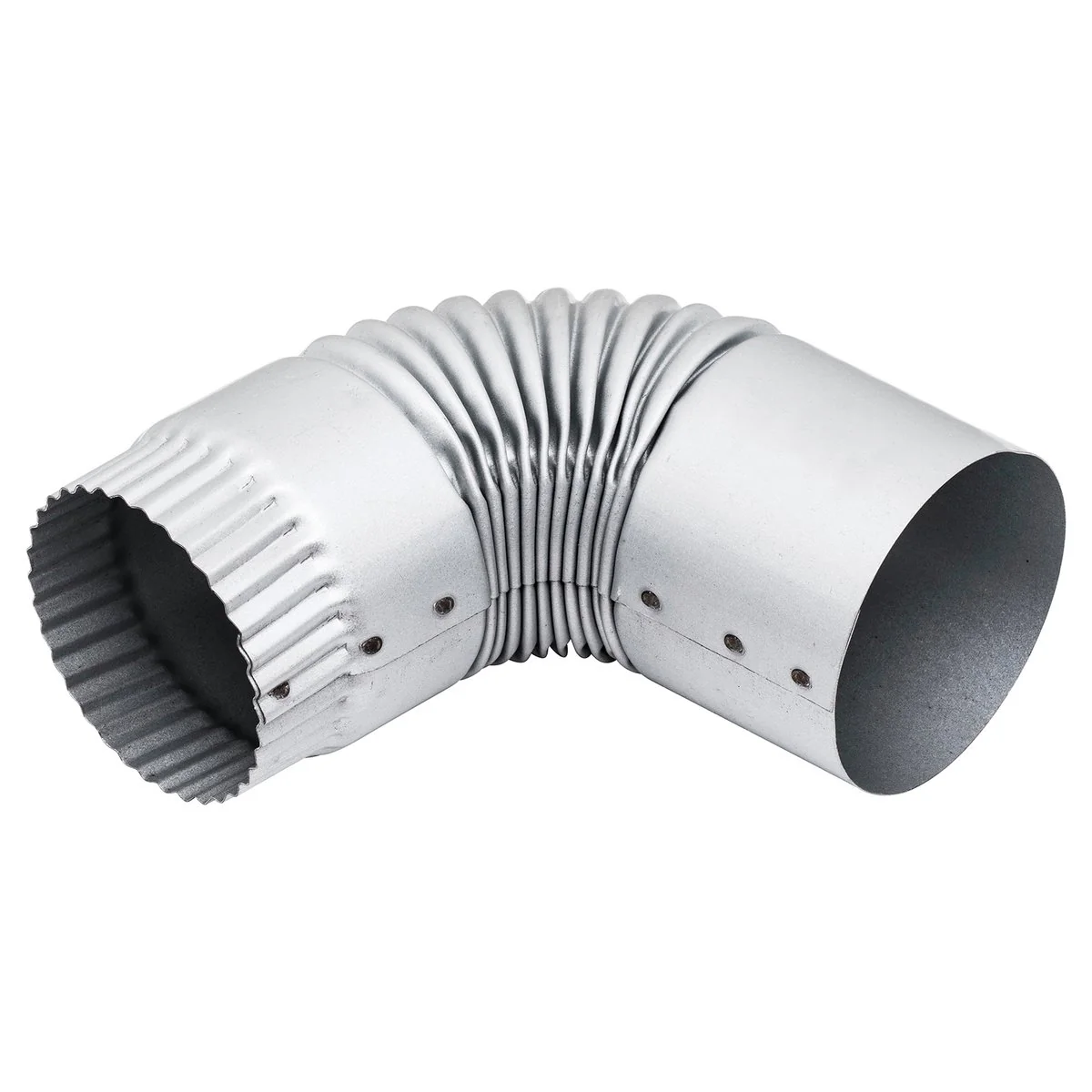 Fielders 75mm Zinc Round Downpipe Elbow - 90-Degree Bend - Zinc - Image 2