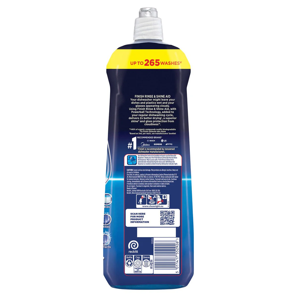 Finish Powerball Rinse and Shine Aid - 800ml - Blue - Spot Prevention - Image 2