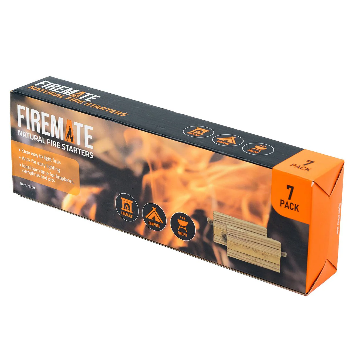 Firemate Natural Fire Starters 7 Pack - Easy Lighting - Non-Toxic - 80mm x 41mm x 41mm